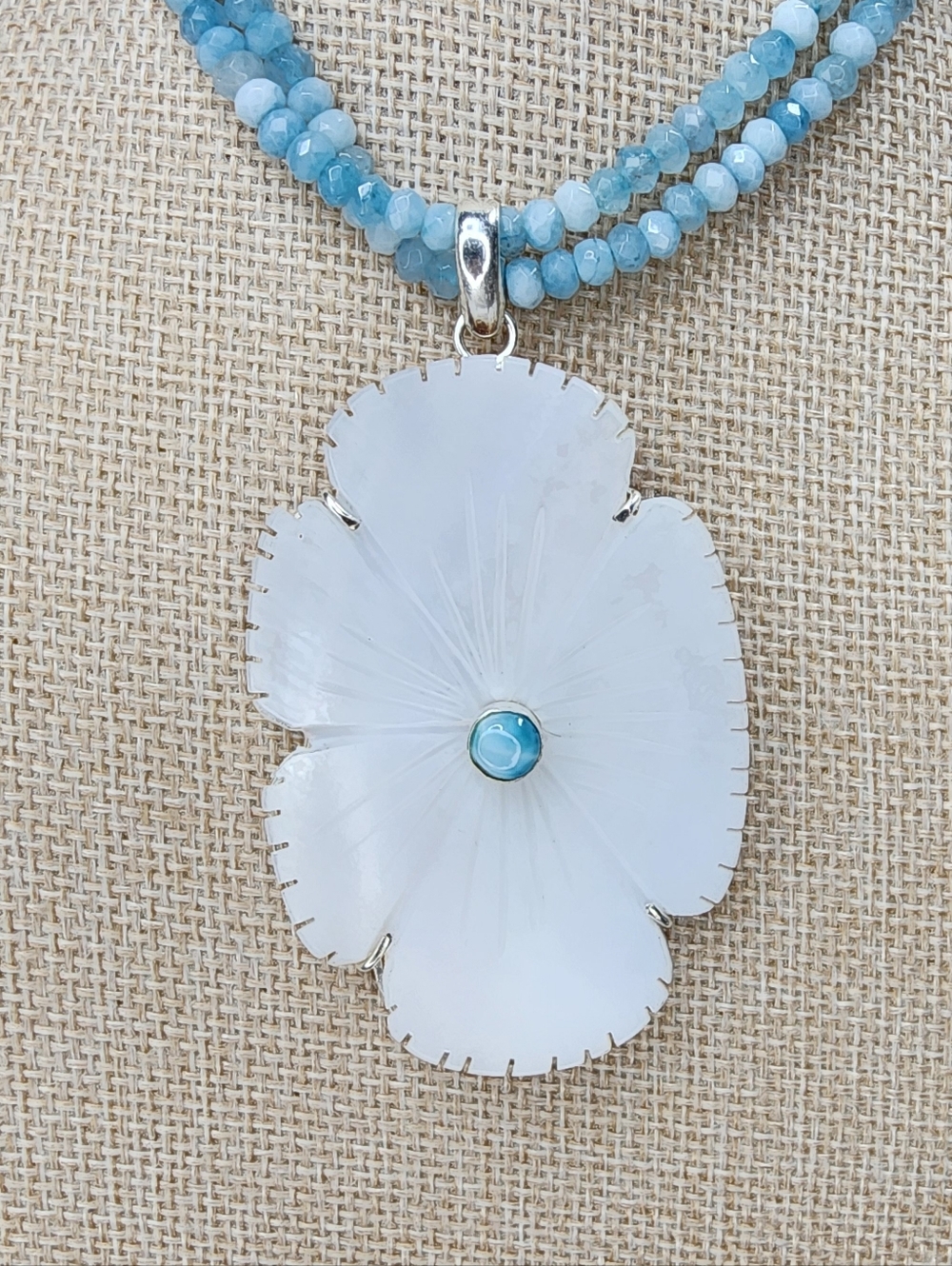 Handcrafted Larimar Set - Picture 4 of 6